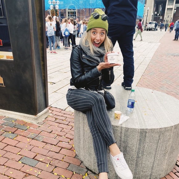 Abercrombie & fitch High rise skinny ankle jeans in black with white stripes - Picture 2 of 5